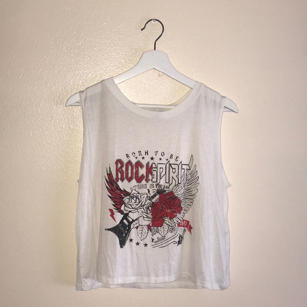 White Cropped Muscle Tank